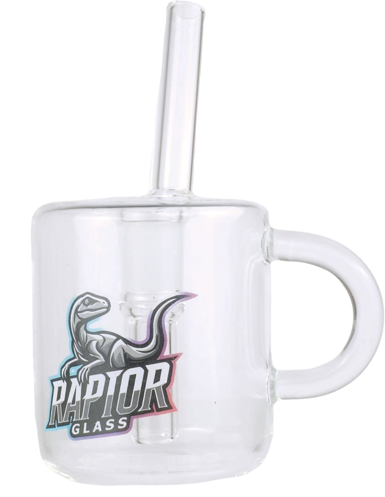 RaptorGlass mini mug bubbler with side handle