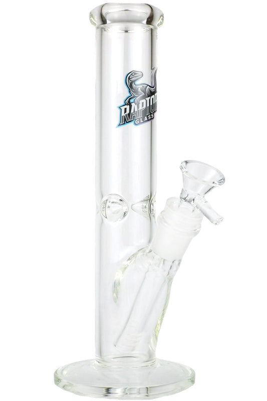 10"Straight Tube Clear Glass Water Pipe – Durable Design with RaptorGlass