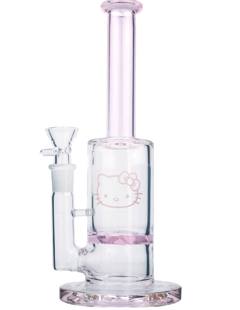 8-inch themed glass water pipe with pink character artwork