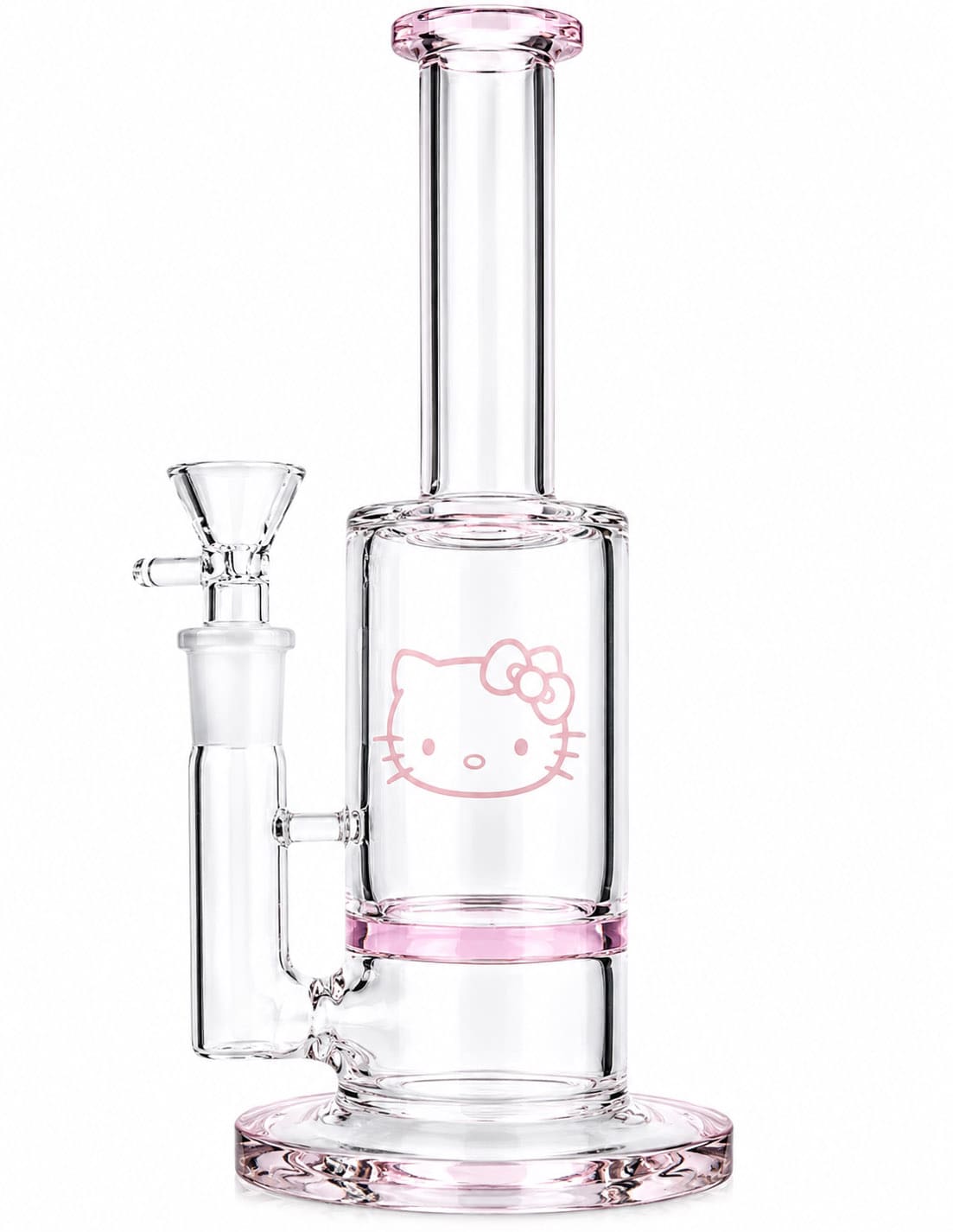 8-inch pink character glass water pipe side view