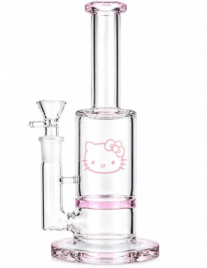 8-inch pink character glass water pipe side view