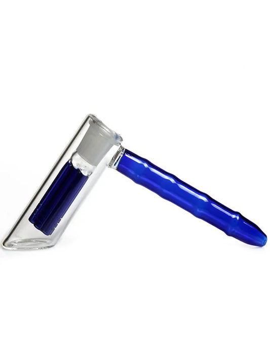 6"  6 Perc Arm blue Hammer glass pipe