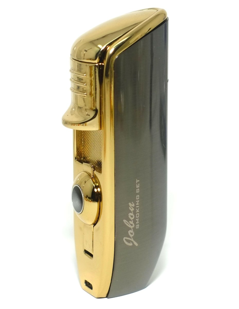 Jobon Cigar Cigarette Butane Lighter with Cigar Punch In Triple Torch - Simple Glass Pipe