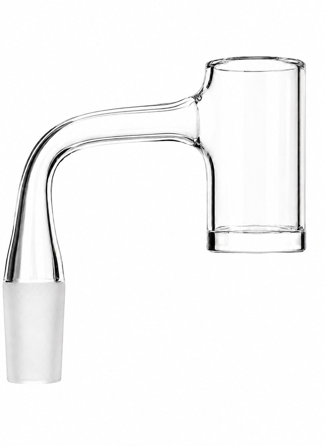 14mm quartz flat-top bucket banger with 90-degree male joint