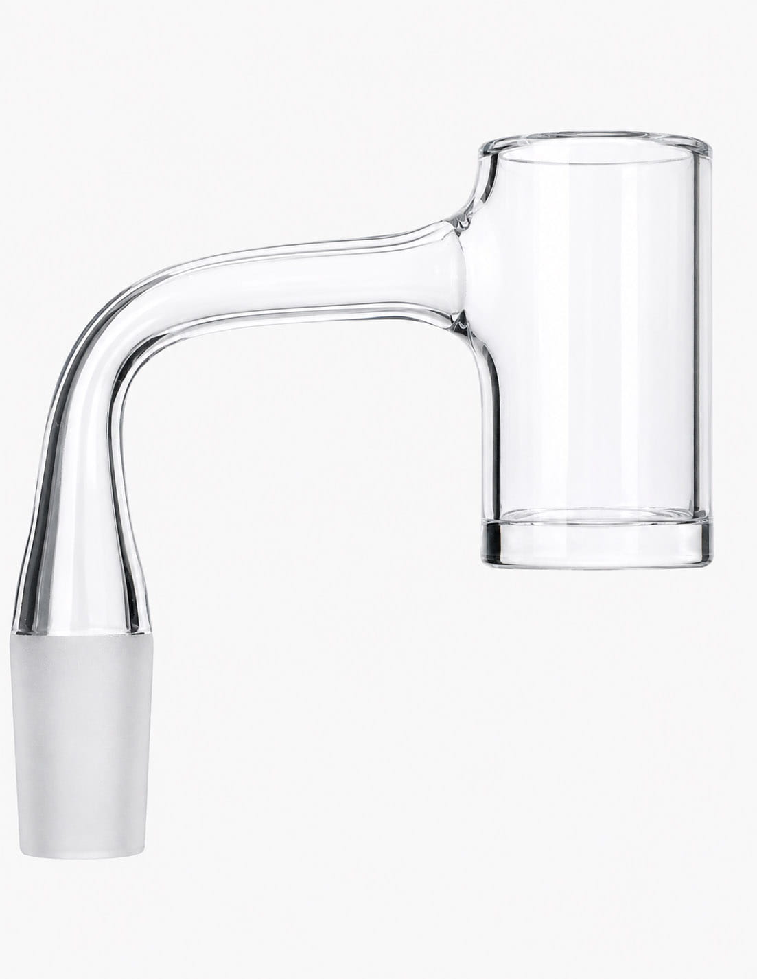 Clear 14mm quartz bucket banger side view