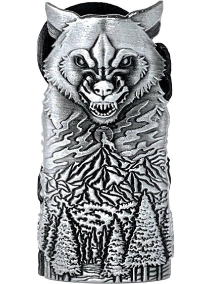 Bear and wolf metal lighter sleeve for BIC J6-size lighter