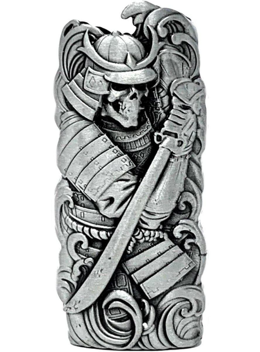 Metal Lighter Case Fits BIC in Samurai Design Standard Lighter Sleeve Cover Holder - Simple Glass Pipe