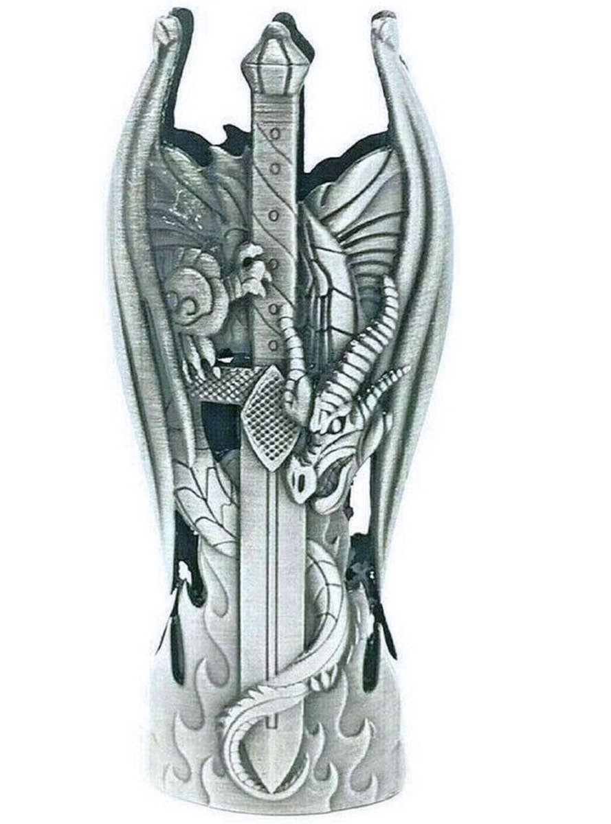 Sword dragon metal lighter sleeve for BIC J6-size lighter