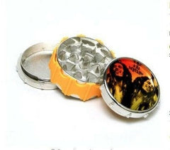 Bob Marley Design,Drum Shaped, 3 piece, Herb tabocco Grinder - Simple Glass Pipe