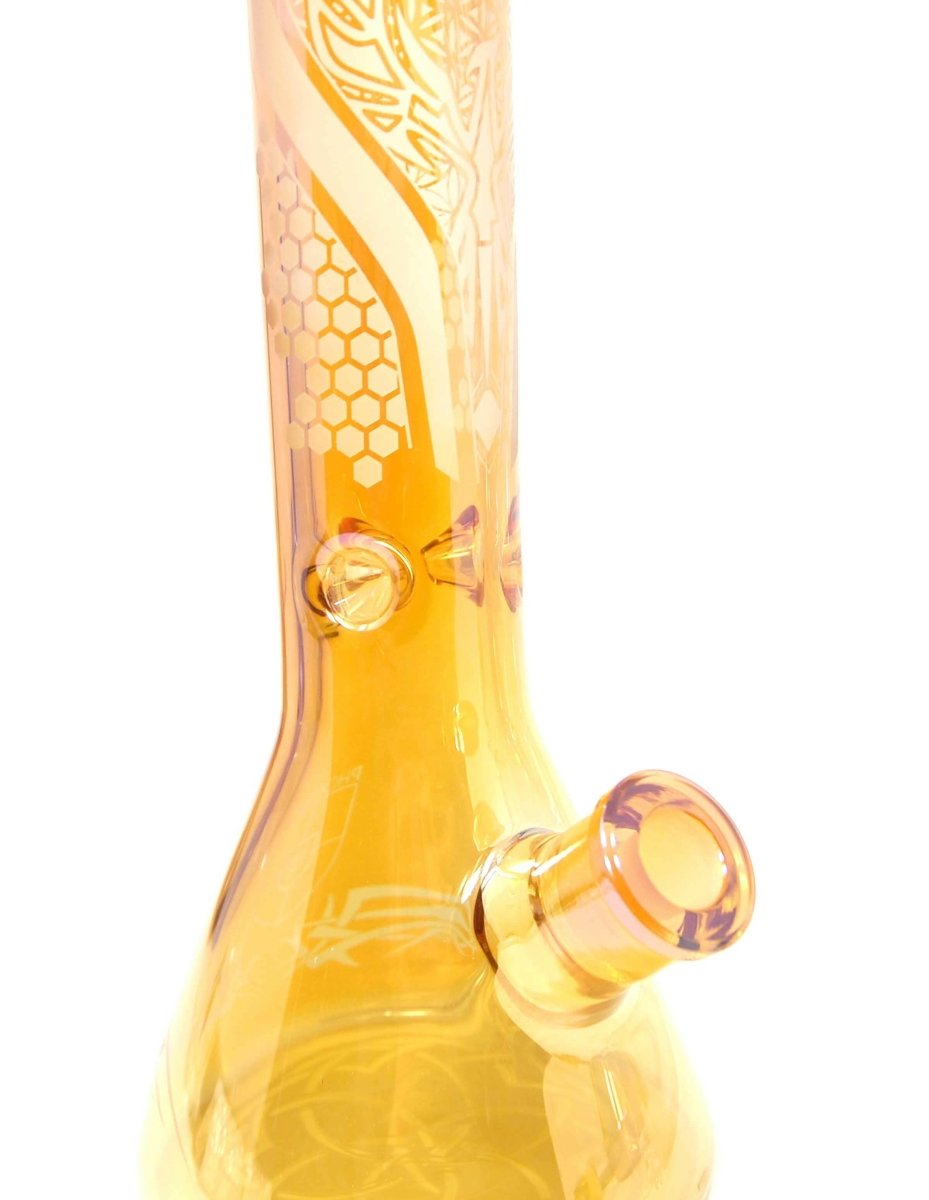 12-inch electroplated beaker glass bong side view