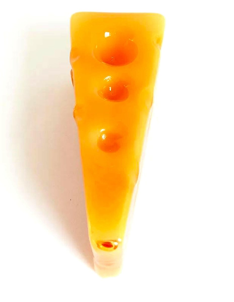 4 inch yellow cheese glass hand pipe
