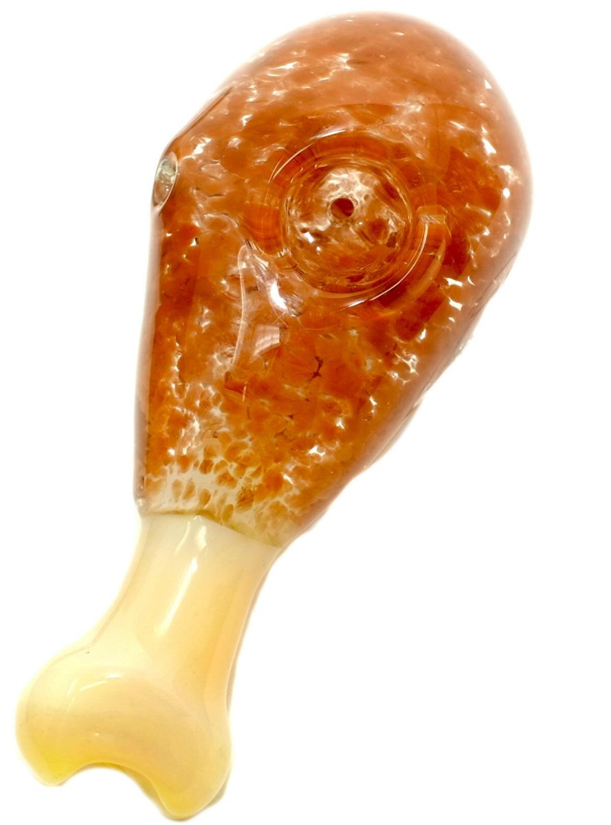 food-shaped chicken drumstick glass spoon pipe