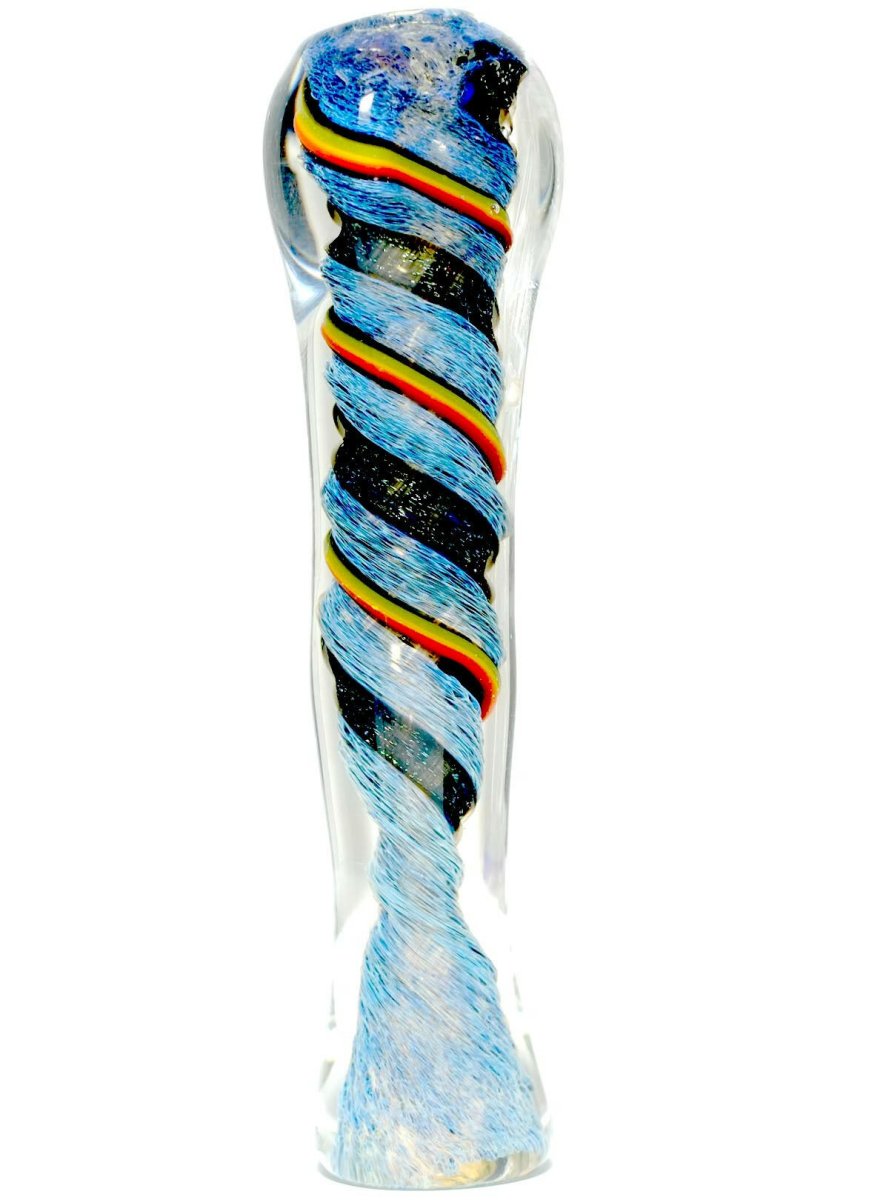 3.5-inch dichroic glass chillum with flat mouthpiece