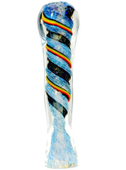 3.5" Dichroic Glass Chillum Pipe - Simple Glass Pipe