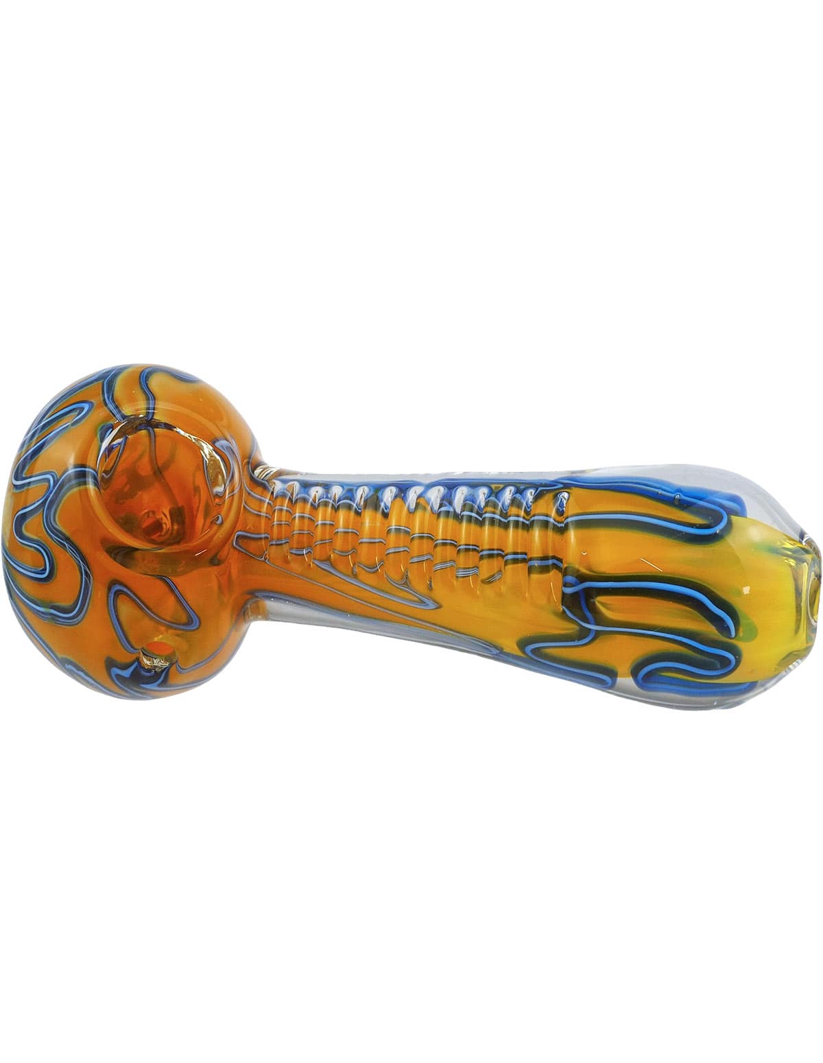 Red swirl heavy glass hand pipe alternate view