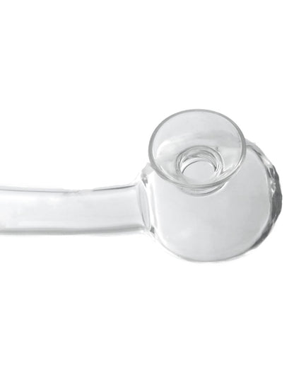 Clear Glass Curved Oil Burner Attachment with Funnel Bowl