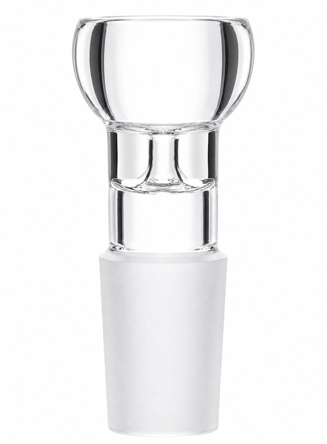 Clear glass cone bowl with male joint