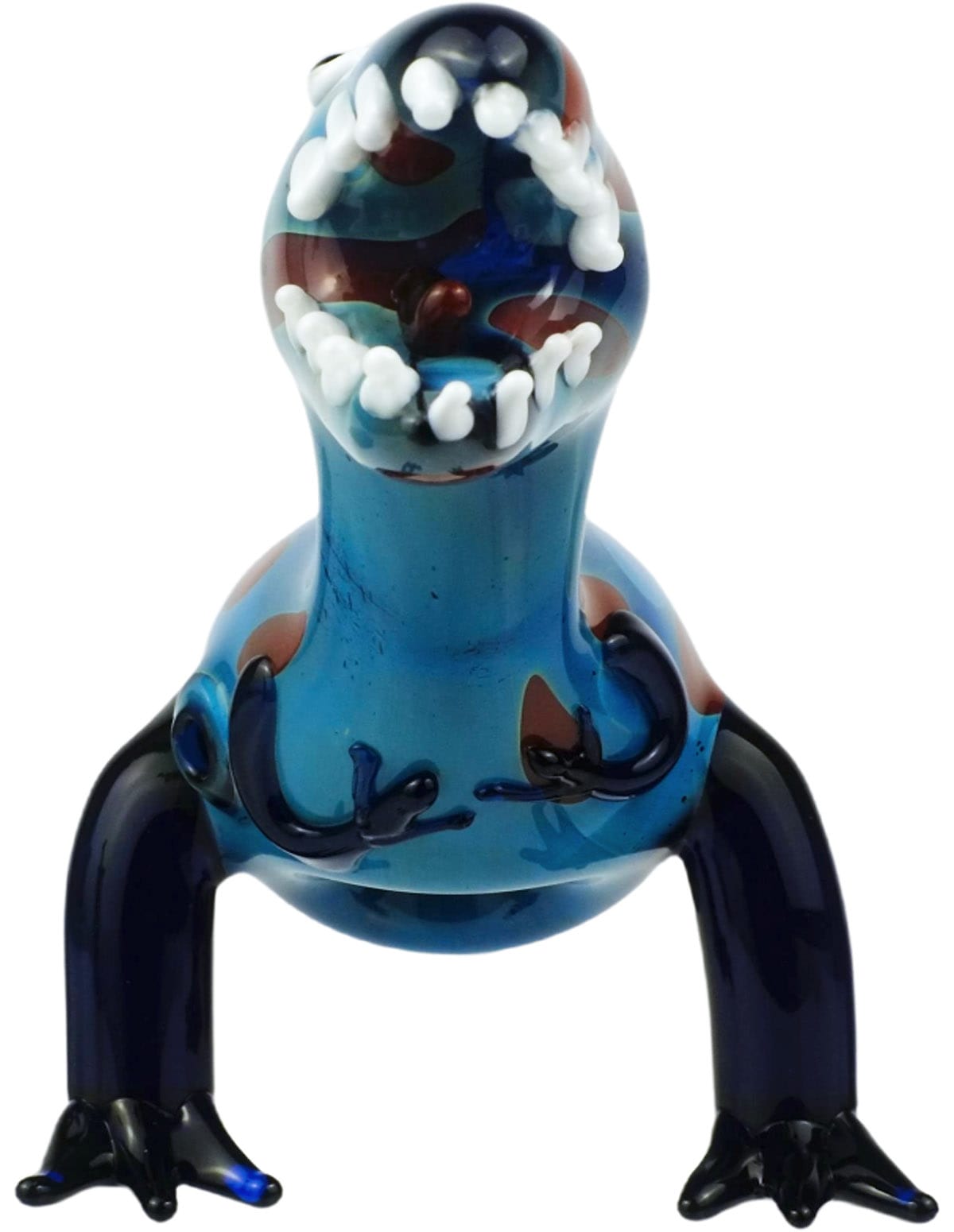 8-inch blue dinosaur glass hand pipe