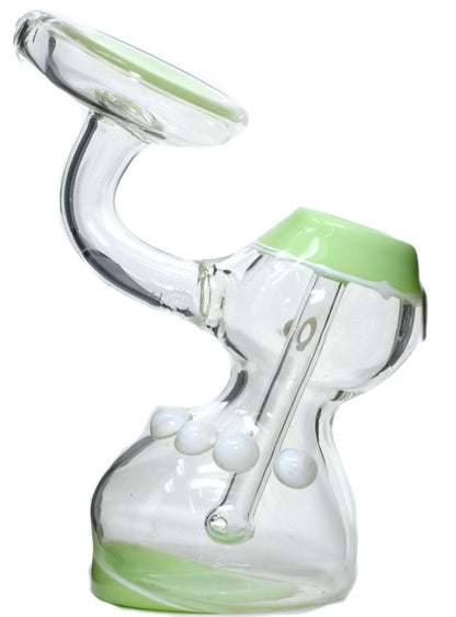 flat disk mouthpiece glass bubbler detail