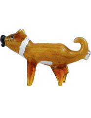 6" Dog Design Glass Spoon Hand Pipe