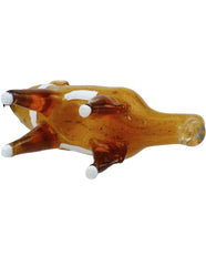 6" Dog Design Glass Spoon Hand Pipe