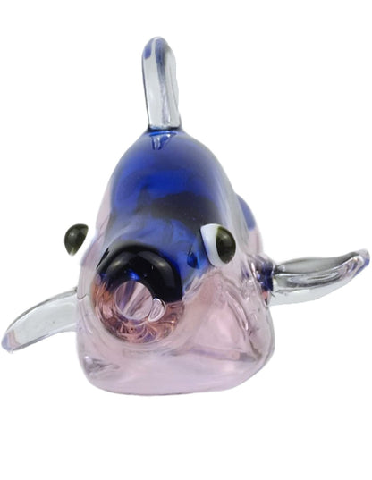 4.5-inch pink dolphin glass hand pipe by RaptorGlass