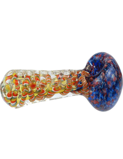 Raised dot detail on heavy glass spoon pipe