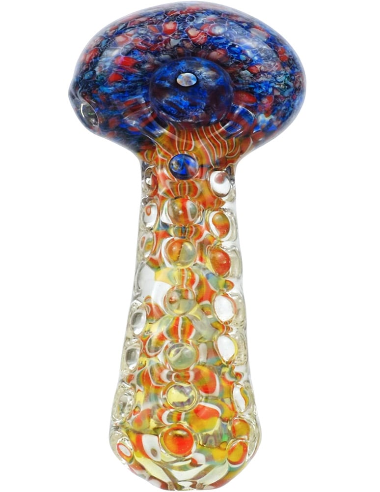 Heavy dot glass spoon pipe with contrasting bowl