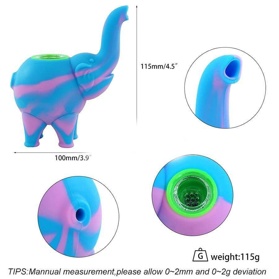 4.5"Silicone Elephant Spoon Pipe - Simple Glass Pipe