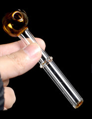 5" Glass Oil Burner Pipe with Finger rings - Simple Glass Pipe