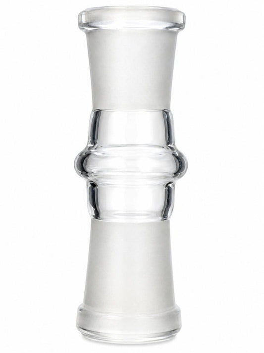 Female-to-female clear glass adapter