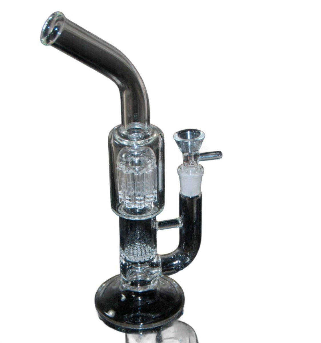 10-inch clear glass water pipe with 10-arm percolator