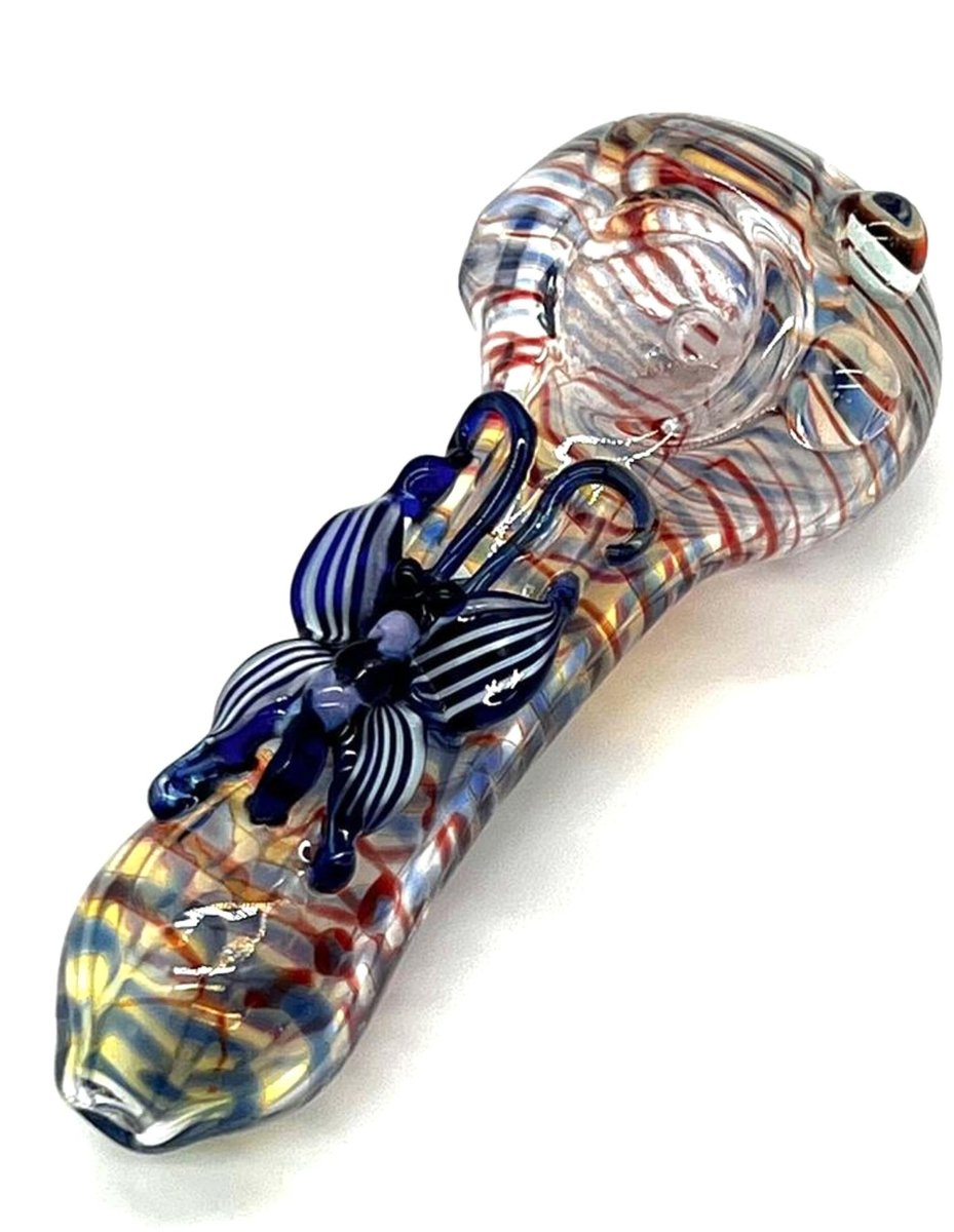4" Butterfly Spoon Pipe, Glass Spoon Pipe - Simple Glass Pipe