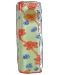 4" Blue Glass Fancy Dots Square Spoon Pipe