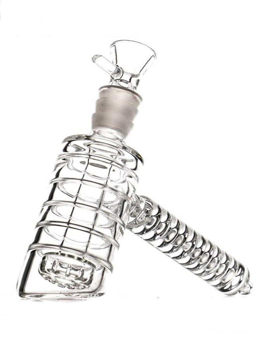 Clear glass disc hammer pipe with 18.8mm joint