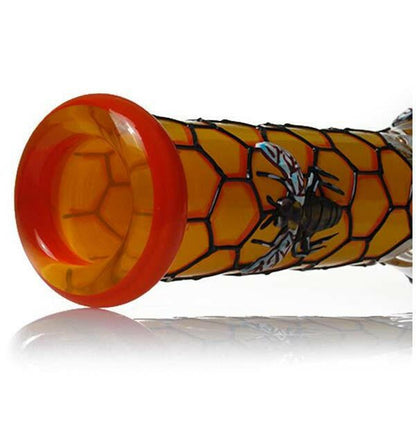 10 inch bee beaker bong front view