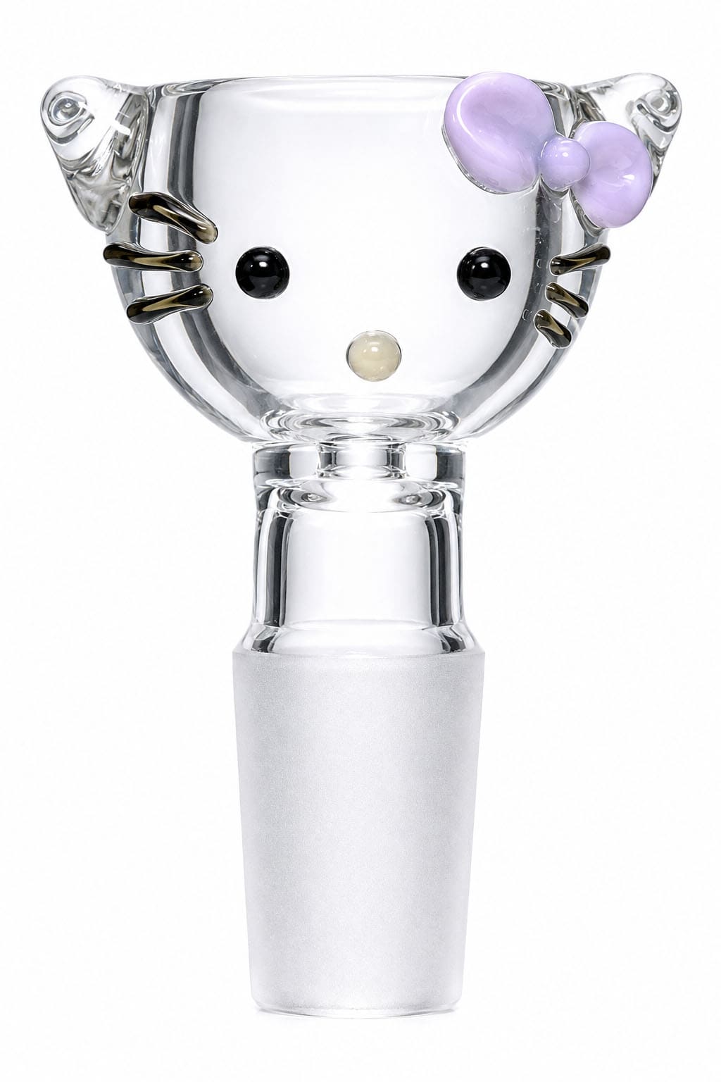 Clear Hello Kitty-style 14mm glass bowl with lavender bow
