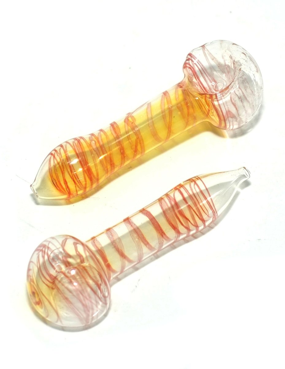 Set of two 3-inch peanut-shaped glass pipes