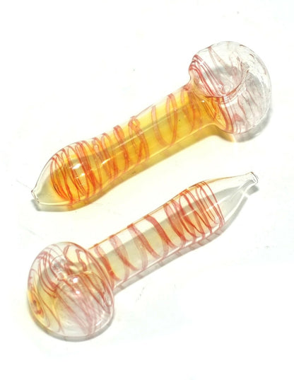 Set of two 3-inch peanut-shaped glass pipes