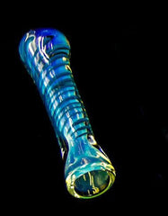 3" Colored Round Lining Glass Chillum - Simple Glass Pipe