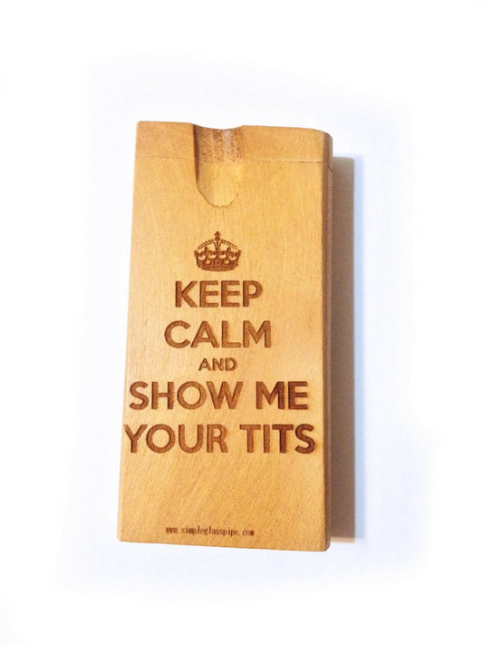 Keep Clam show me your tits etch wood dogout pipe with bat - Simple Glass Pipe