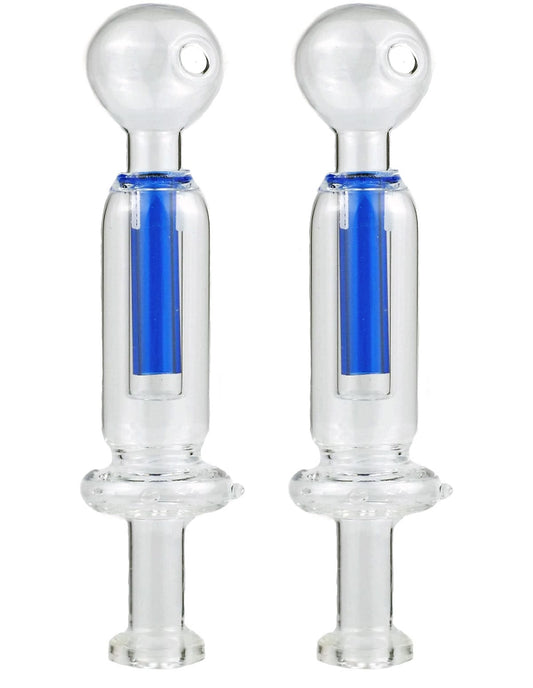 4" Glass oil burner pipe with inline filter Set of 2