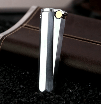JOBON silver metal lighter side view