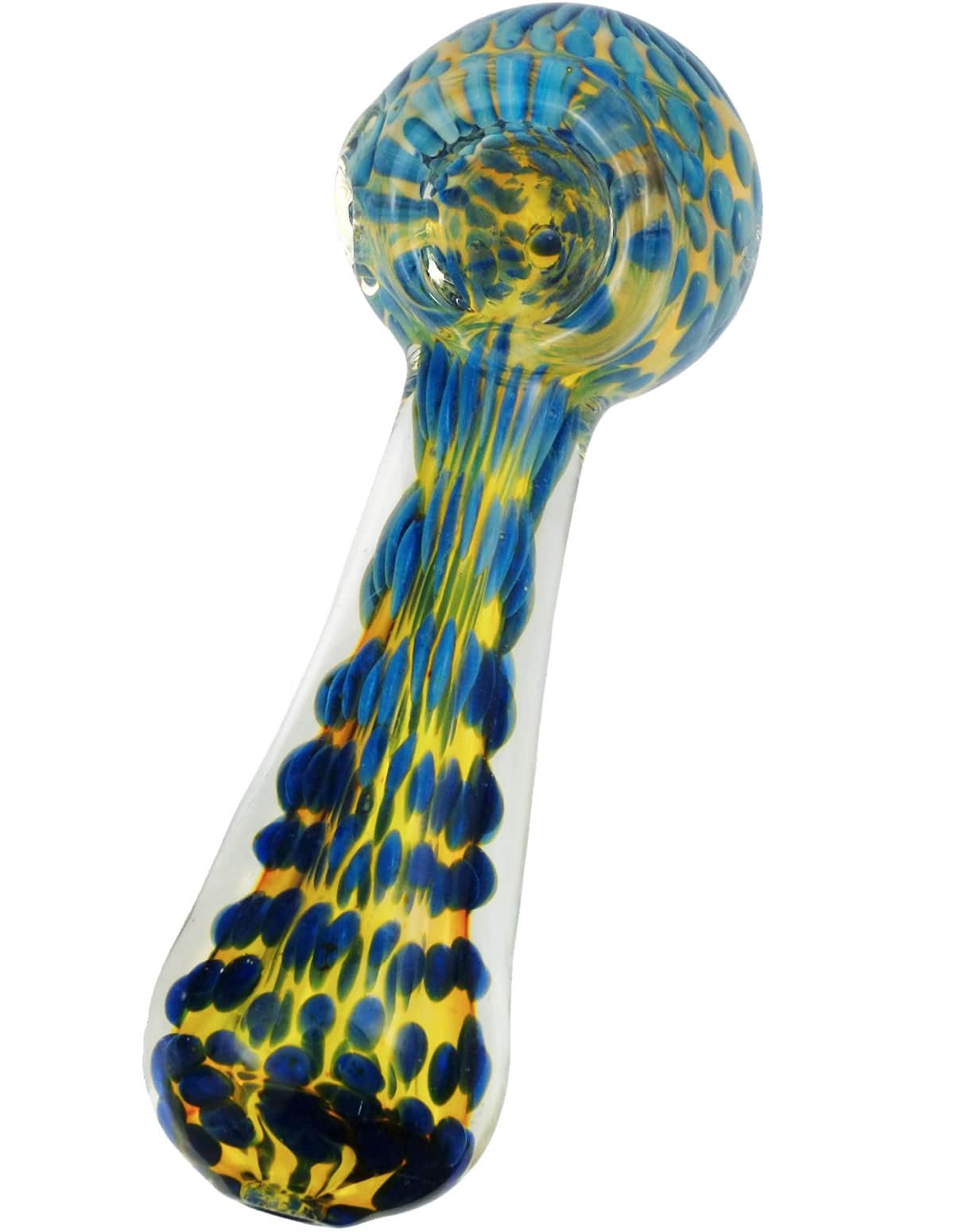 4.5-inch blue patterned glass hand pipe