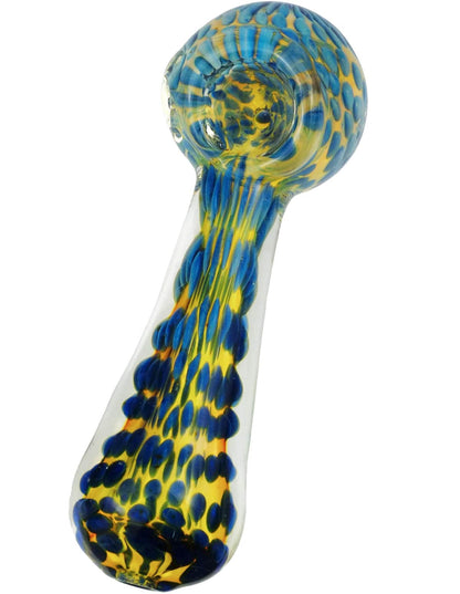 4.5-inch blue patterned glass hand pipe