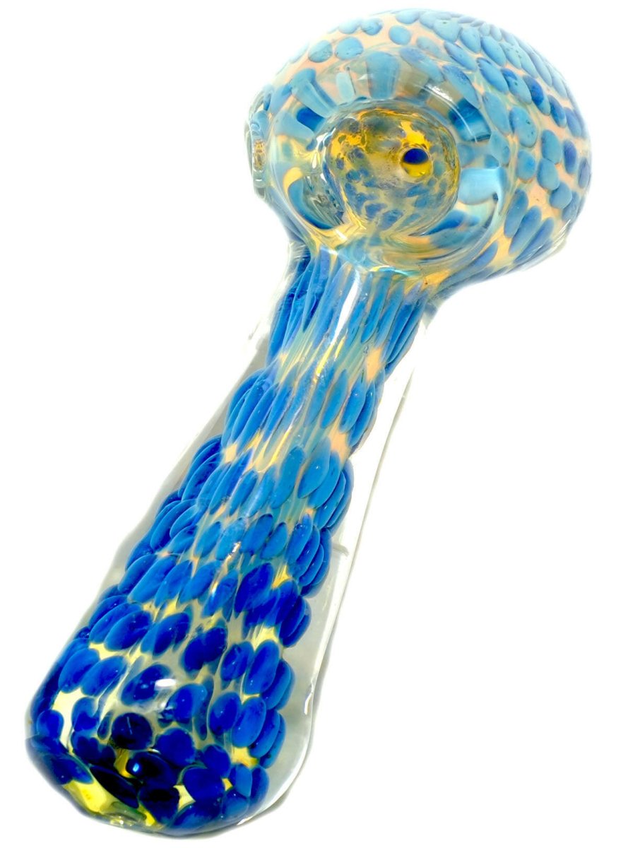 4.5-inch blue glass hand pipe additional view