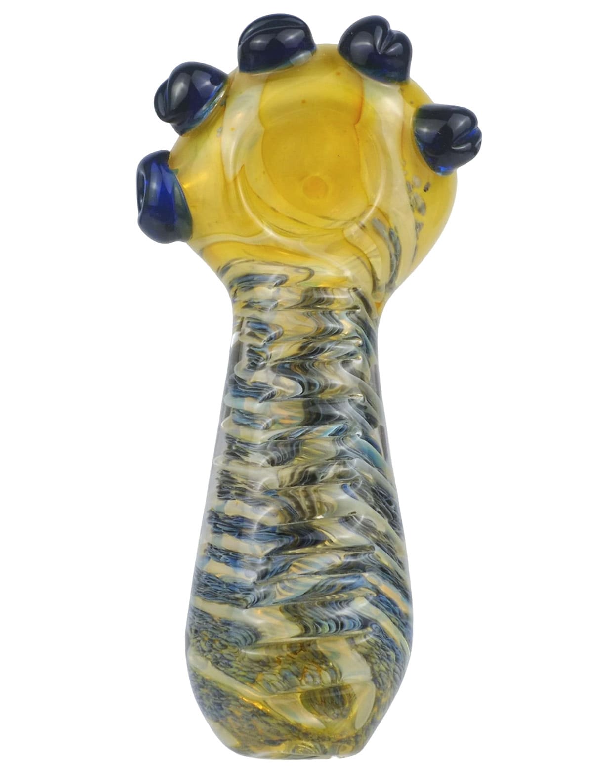 5 inch heavy glass hand pipe with dots