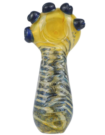 5 inch heavy glass hand pipe with dots