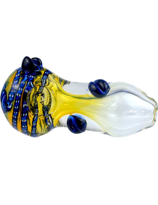 5" Heavy Thick Glass Spoon Pipe with dots