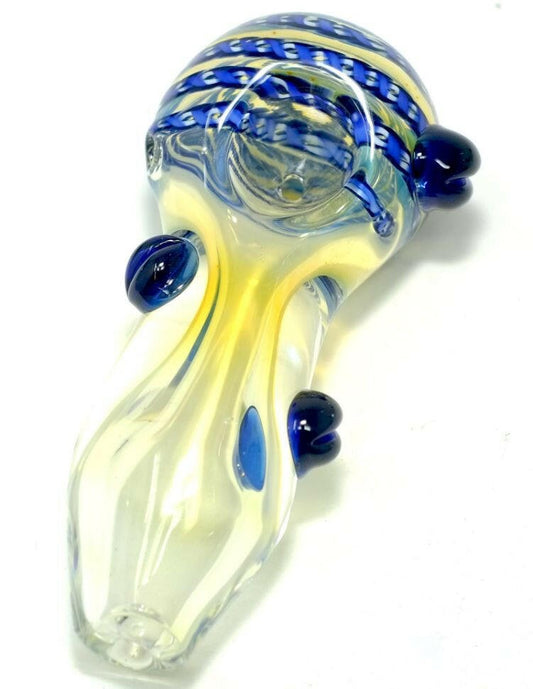 5" Heavy Thick Glass Spoon Pipe with dots - Simple Glass Pipe